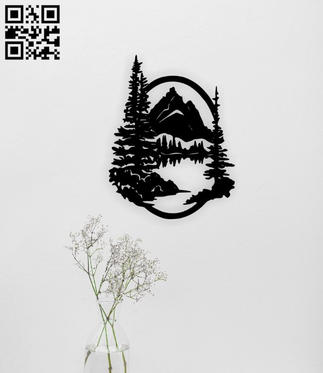 Mountain E0014953 file cdr and dxf free vector download for laser cut plasma