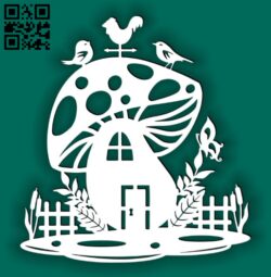 Mushroom house E0014988 file cdr and dxf free vector download for laser cut plasma