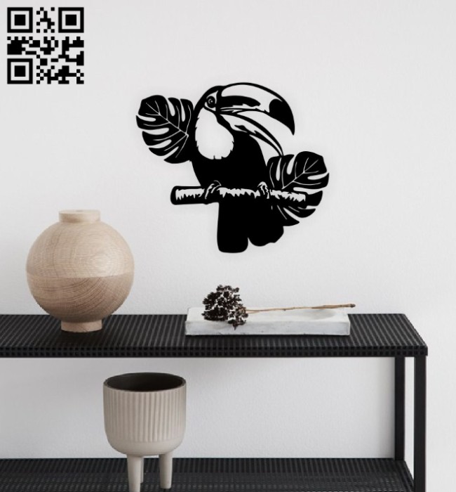 Pelican bird wall decor E0014870 file cdr and dxf free vector download for laser cut plasma