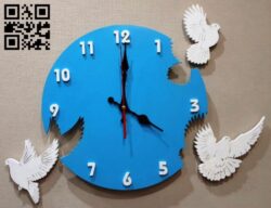 Pigeon clock E0014977 file cdr and dxf free vector download for laser cut