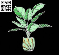 Potted plant E0014972 file cdr and dxf free vector download for laser cut