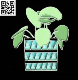 Potted plant E0014992 file cdr and dxf free vector download for laser cut