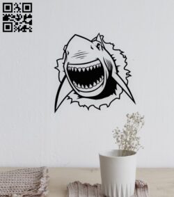 Shark wall decor E0015058 file cdr and dxf free vector download for laser cut plasma