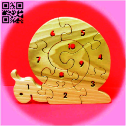 Snail number puzzle E0014905 file cdr and dxf free vector download for laser cut