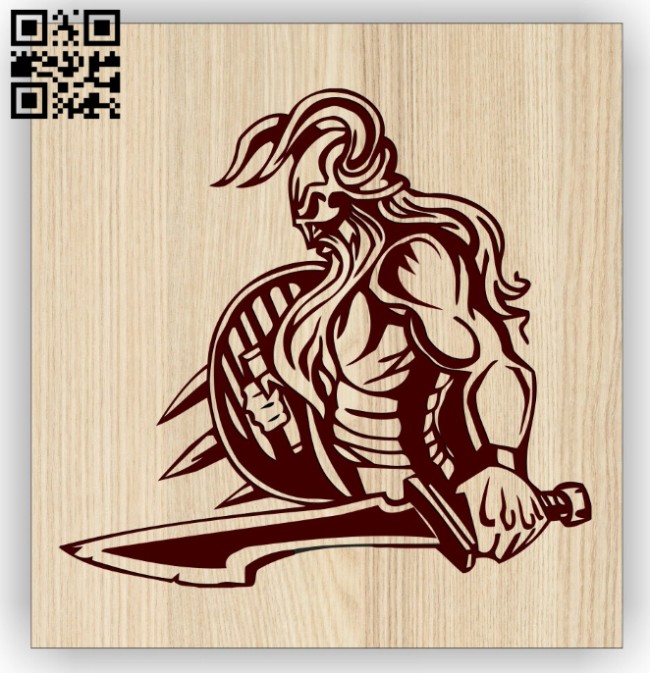 Viking Warrior E0014881 file cdr and dxf free vector download for laser engraving machine