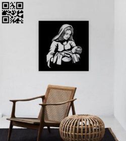 Virgin Mary and Baby Jesus E0014946 file cdr and dxf free vector download for laser engraving machine