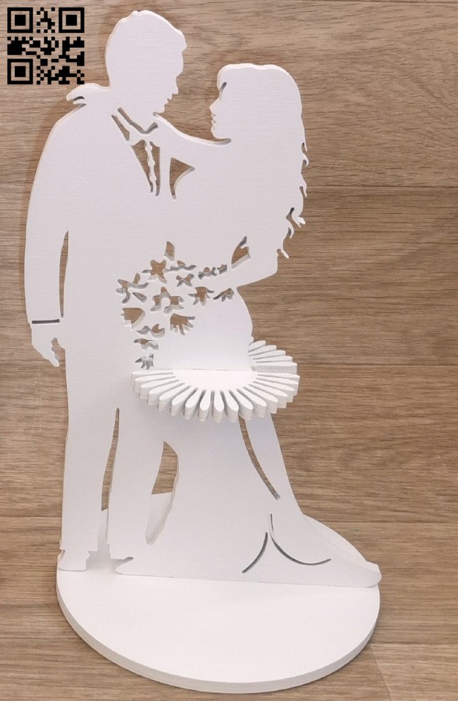 Wedding napkin holder E0015001 file cdr and dxf free vector download for laser cut