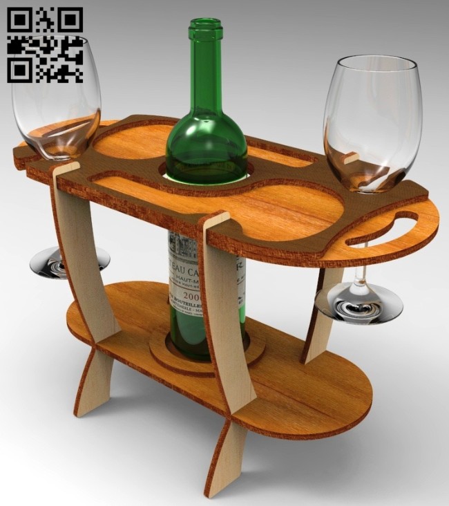 Wine stand E0015077 file cdr and dxf free vector download for laser cut