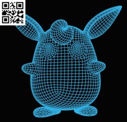 3D illusion led lamp Pokemon E0015194 file cdr and dxf free vector download for laser engraving machine
