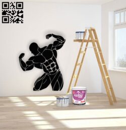 Bodybuilding wall decor E0015130 file cdr and dxf free vector download for laser cut plasma