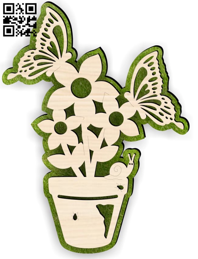 Butterfly Flower E0015150 file cdr and dxf free vector download for laser cut
