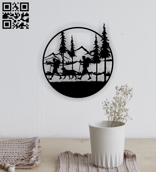 Camping wall decor E0015214 file cdr and dxf free vector download for laser cut plasma