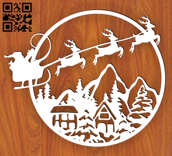 Christmas scene E0015204 file cdr and dxf free vector download for laser cut plasma