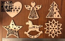 Christmas toys E0015103 file cdr and dxf free vector download for laser cut