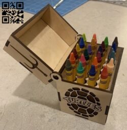 Crayon box E0015107 file cdr and dxf free vector download for laser cut