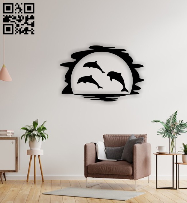 Dancing dolphins E0015091 file cdr and dxf free vector download for laser cut plasma