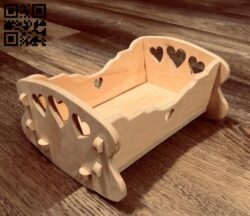 Doll cradle E0015147 file cdr and dxf free vector download for laser cut