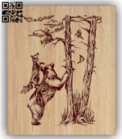 Forest animal E0015187 file cdr and dxf free vector download for laser engraving machine