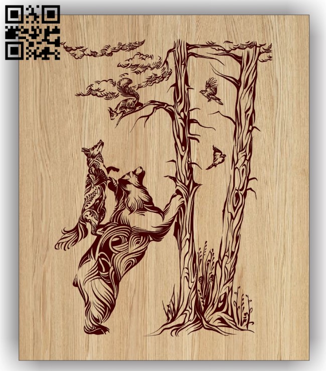 Forest animal E0015187 file cdr and dxf free vector download for laser cut cnc