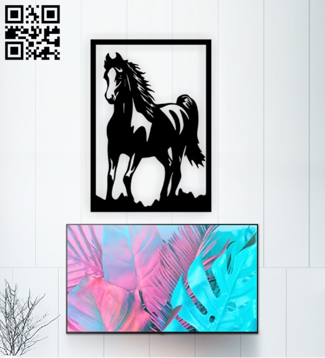Horse panel E0015170 file cdr and dxf free vector download for laser cut plasma