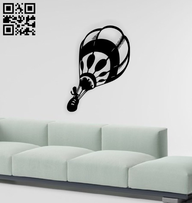 Hot air balloon wall decor E0015114 file cdr andd xf free vector download for laser cut plasma