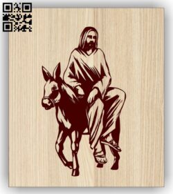 Jesus with donkey E0015135 file cdr and dxf free vector download for laser engraving machine