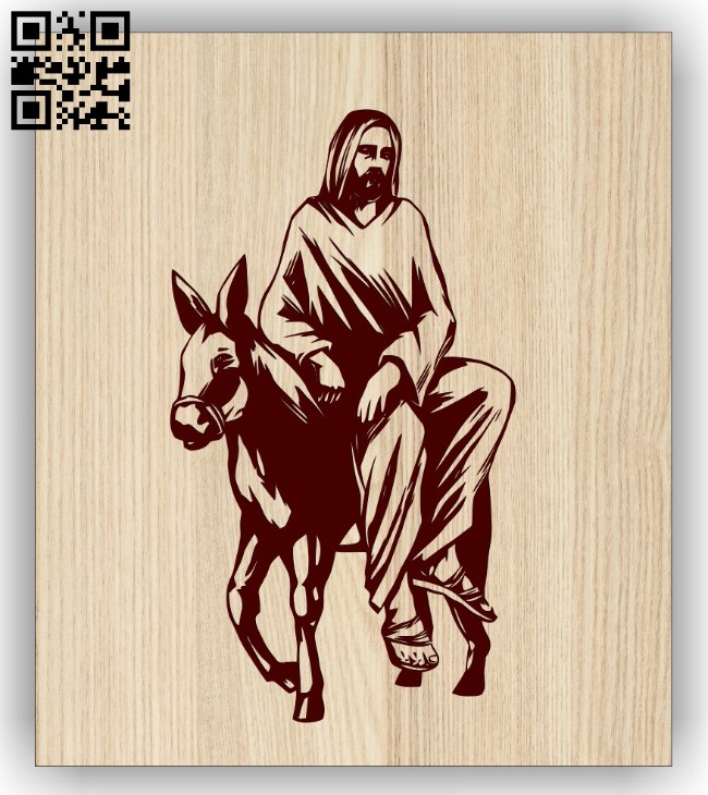 Jesus with donkey E0015135 file cdr and dxf free vector download for laser cut plasma