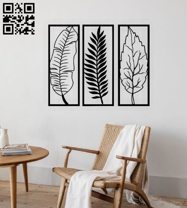 Leafs wall decor E0015118 file cdr and dxf free vector download for laser cut plasma