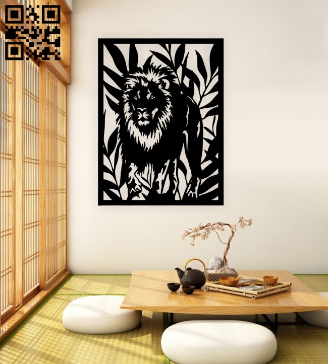 Lion panel E0015210 file cdr and dxf free vector download for laser cut plasma