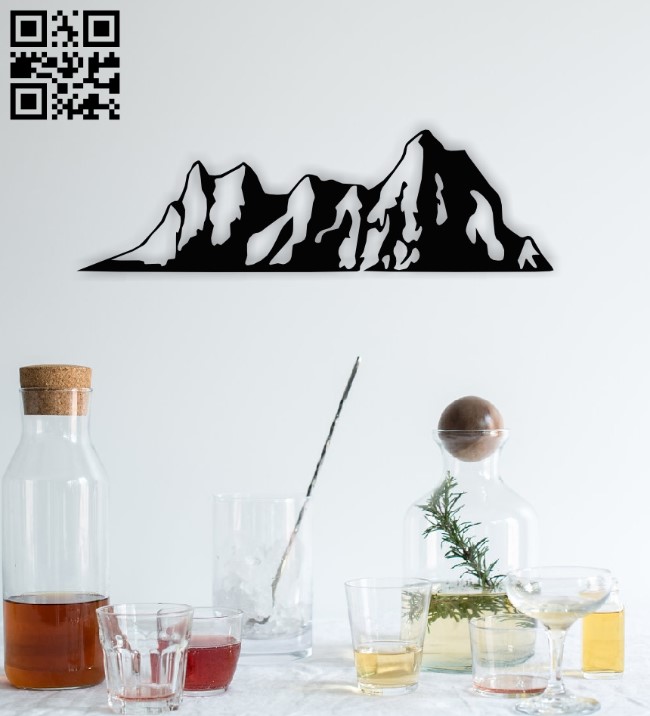 Mountain E0015165 file cdr and dxf free vector download for laser cut plasma