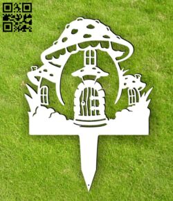 Mushroom stakes garden yard E0015087 file cdr and dxf free vector download for laser cut plasma