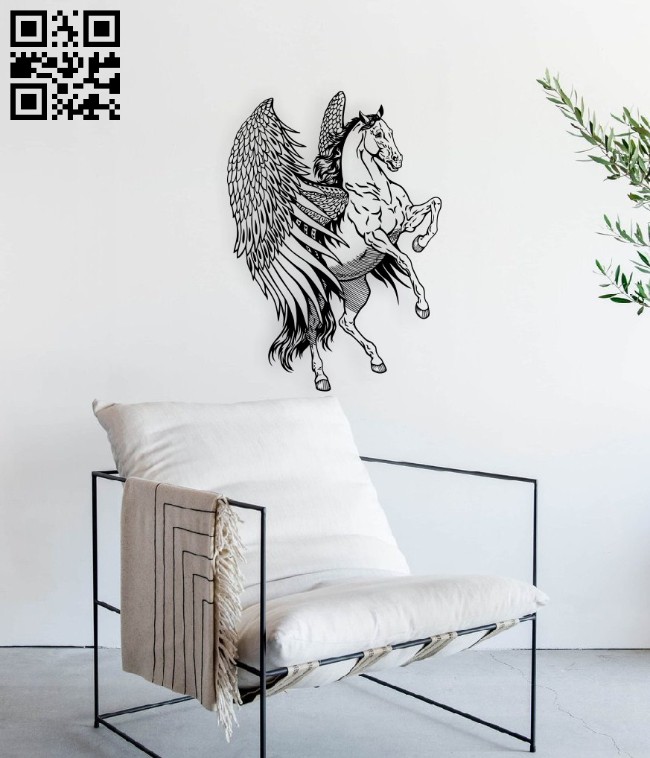 Pegasus E0015138 file cdr and dxf free vector download for laser engraving machine