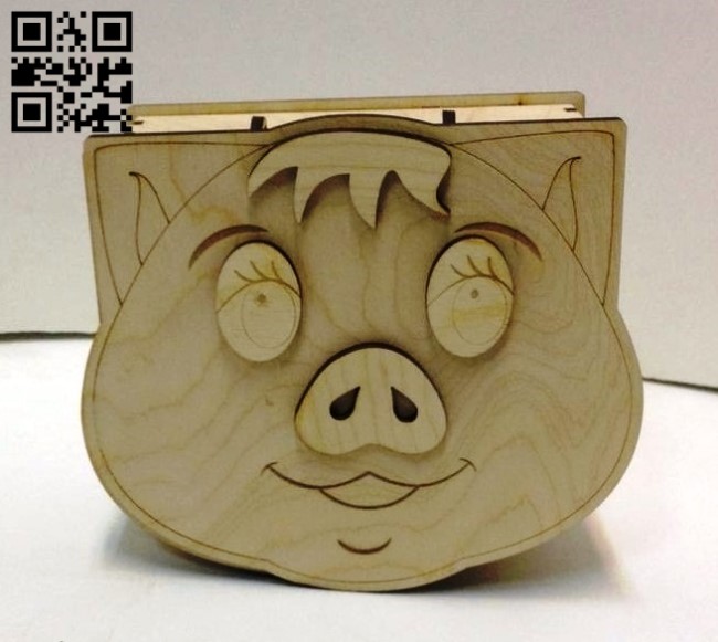 Piggy bank E0015144 file cdr and dxf free vector download for laser cut