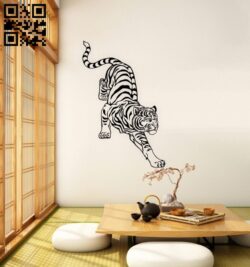 Tiger E0015137 file cdr and dxf free vector download for laser engraving machine