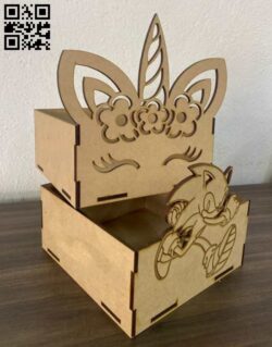 Unicorn box E0015145 file cdr and dxf free vector download for laser cut