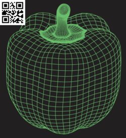 3D illusion led lamp Bell pepper E0015277 file cdr and dxf free vector download for laser engraving machine