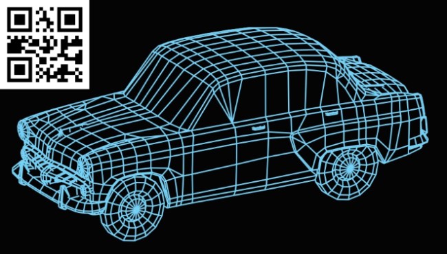 3D illusion led lamp Car E0015279 file cdr and dxf free vector download for laser engraving machine