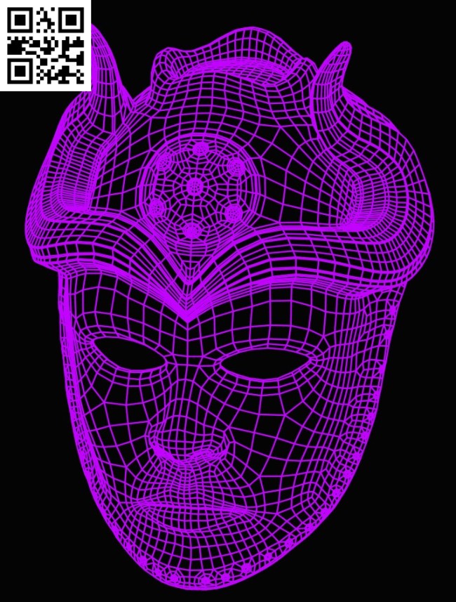 3D illusion led lamp Mask E0015286 file cdr and dxf free vector download for laser engraving machine