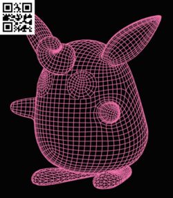 3D illusion led lamp Pokemon E0015278 file cdr and dxf free vector download for laser engraving machine