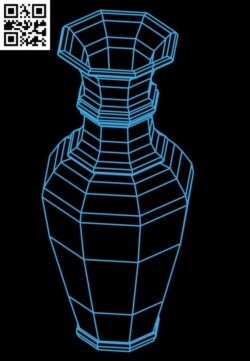 3D illusion led lamp Vase E0015285 file cdr and dxf free vector download for laser engraving machine