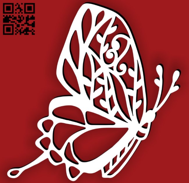 Butterfly E0015334 file cdr and dxf free vector download for laser cut plasma