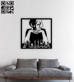 Chess Queen wall decor E0015417 file cdr and dxf free vector download for laser cut plasma