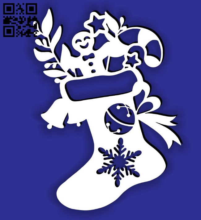 Christmas Socks E0015332 file cdr and dxf free vector download for laser cut plasma