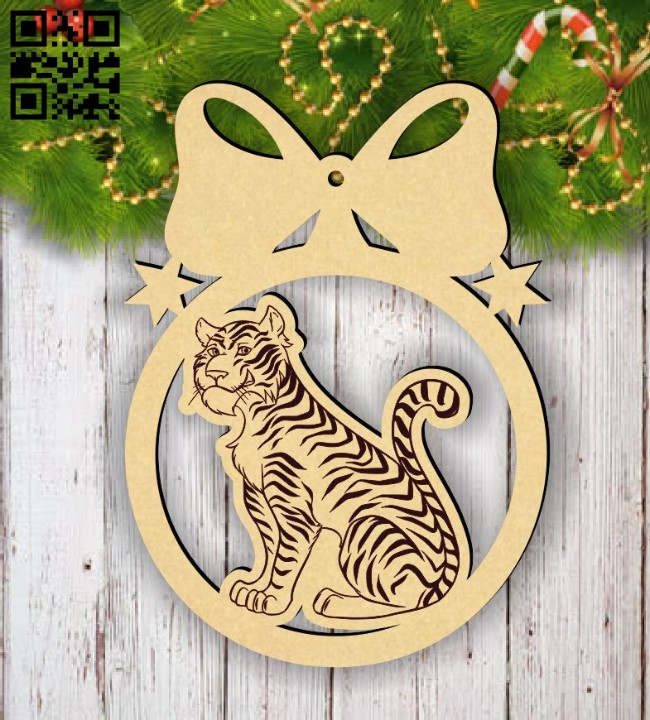 Christmas ball E0015356 file cdr and dxf free vector download for laser cut