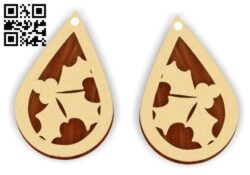 Christmas earring E0015326 file cdr and dxf free vector download for laser cut plasma