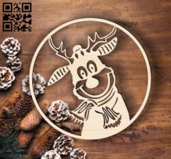 Christmas reindeer E0015257 file cdr and dxf free vector download for laser cut