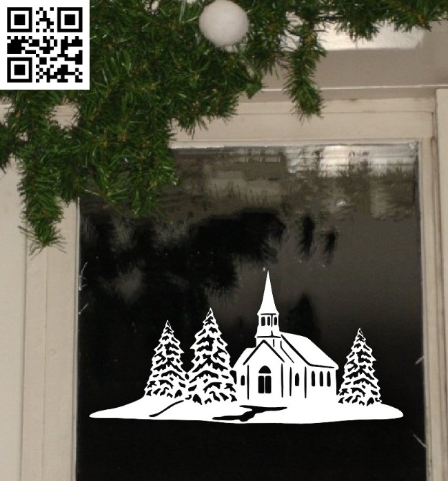 Christmas scene E0015321 file cdr and dxf free vector download for laser cut plasma