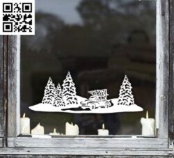 Christmas scene E0015322 file cdr and dxf free vector download for laser cut plasma