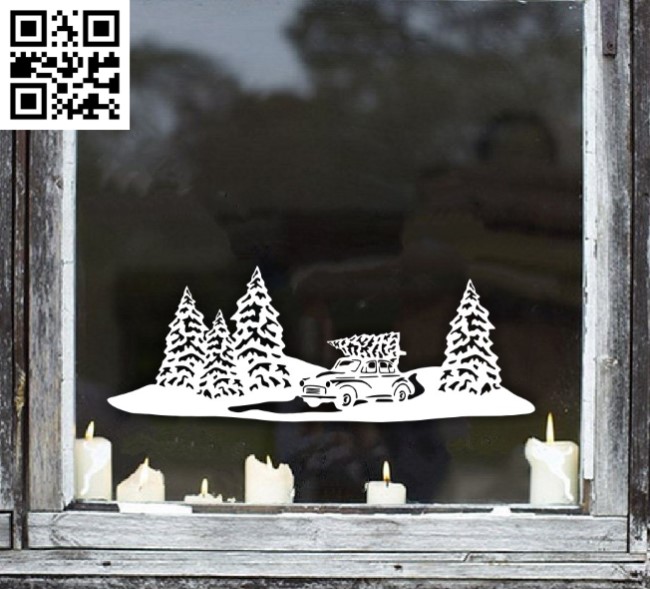 Christmas scene E0015322 file cdr and dxf free vector download for laser cut plasmaChristmas scene E0015322 file cdr and dxf free vector download for laser cut plasma