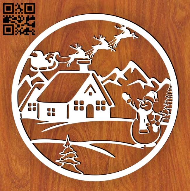 Christmas scene E0015327 file cdr and dxf free vector download for laser cut plasma
